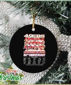 San Francisco 49Ers 80th anniversary 1944 2024 Patrick Willis and Joe Montana signatures thanks Ornament