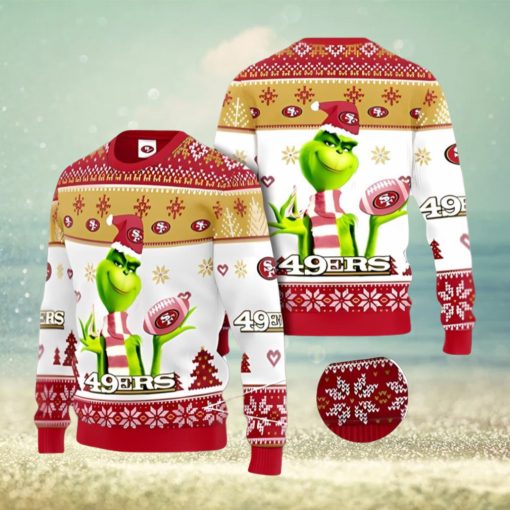 San Francisco 49ers Grinch Ugly Christmas Sweater Xmas 3D Printed Christmas Sweater Gift