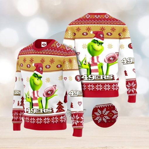 San Francisco 49ers Grinch Ugly Christmas Sweater Xmas 3D Printed Christmas Sweater Gift