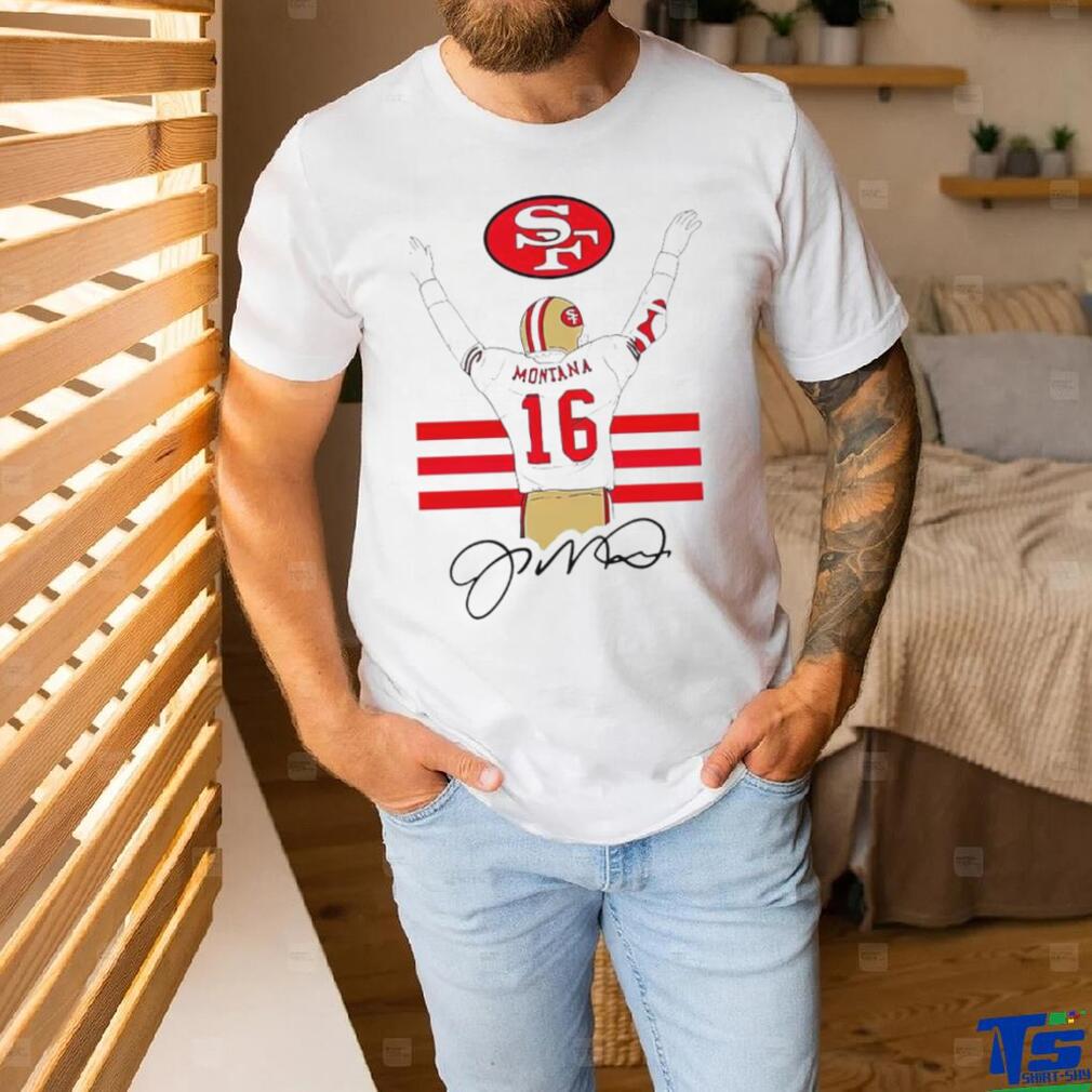 San Francisco 49ers Joseph Montana’s back 16 signature shirt San Francisco 49ers Joseph Montana’s back 16 signature shirt