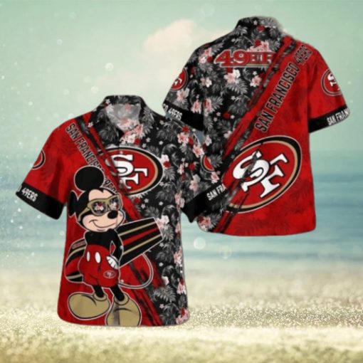 San Francisco 49ers Mickey Mouse Floral Short Sleeve Hawaii Shirt, San Francisco 49ers Team Gifts