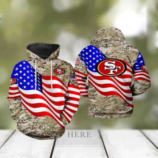 San Francisco 49ers NFL US Flag Camo Veteran Team 3D Printed Hoodie