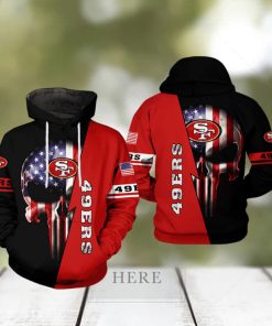 San Francisco 49ers NFL US Flag Skull Team 3D Printed Hoodie