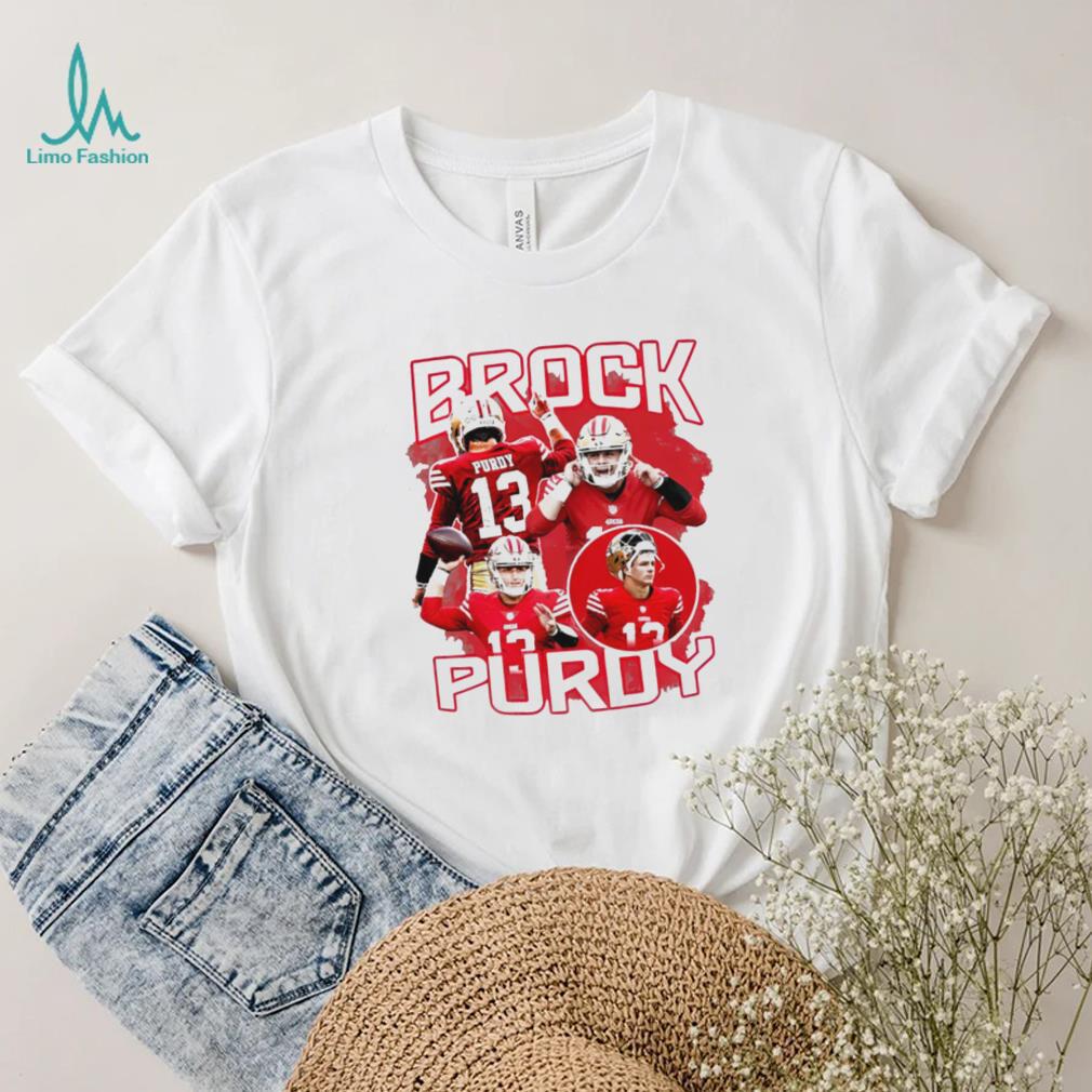 San Francisco 49ers football Brock Purdy number 13 player pose retro shirt San Francisco 49ers football Brock Purdy number 13 player pose retro shirt