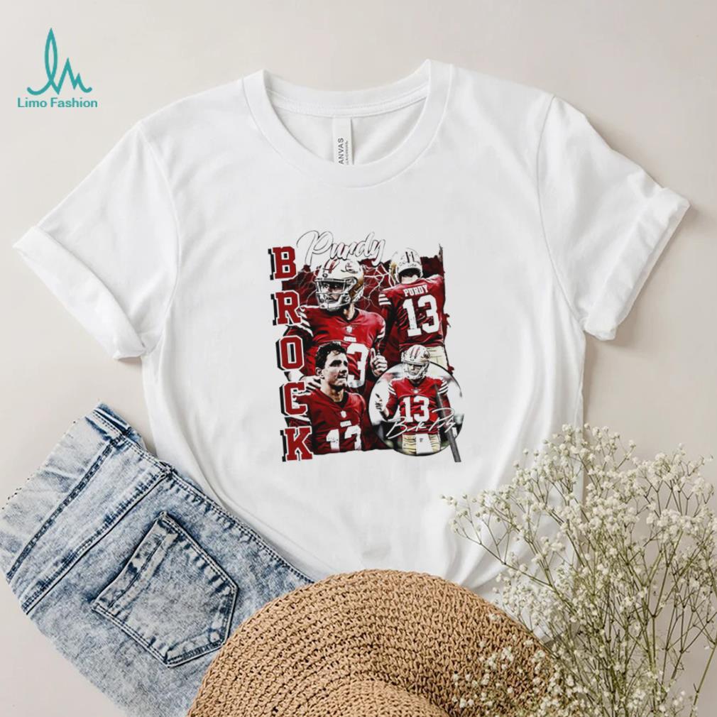 San Francisco 49ers football Brock Purdy player pose signature retro shirt San Francisco 49ers football Brock Purdy player pose signature retro shirt