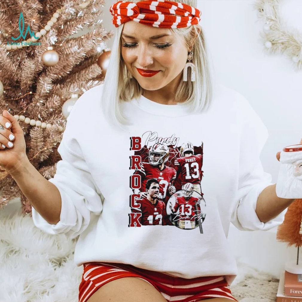San Francisco 49ers football Brock Purdy player pose signature retro shirt San Francisco 49ers football Brock Purdy player pose signature retro shirt