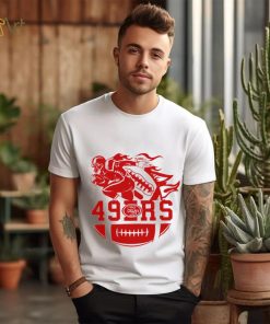 San Francisco 49ers football player half a ball logo shirt