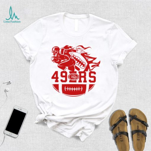 San Francisco 49ers football player half a ball logo shirt