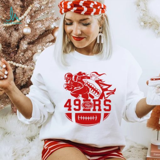 San Francisco 49ers football player half a ball logo shirt