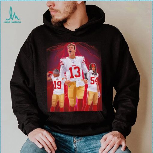 San Francisco Football Groovy 49ers graphic lightning shirt