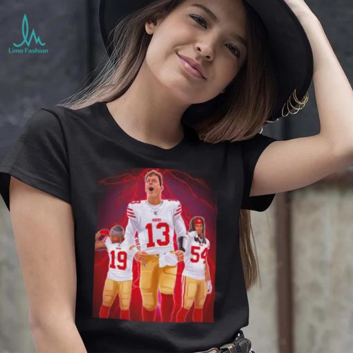 San Francisco Football Groovy 49ers graphic lightning shirt