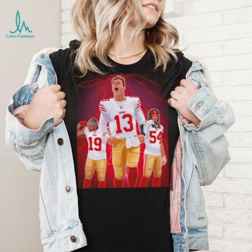 San Francisco Football Groovy 49ers graphic lightning shirt