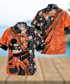 San Francisco Giants Mickey Mouse Floral Short Sleeve Hawaii Shirt, Giants Apparel