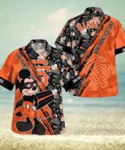 San Francisco Giants Mickey Mouse Floral Short Sleeve Hawaii Shirt, Giants Apparel