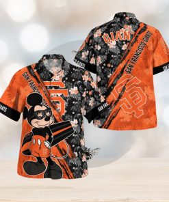 San Francisco Giants Mickey Mouse Floral Short Sleeve Hawaii Shirt
