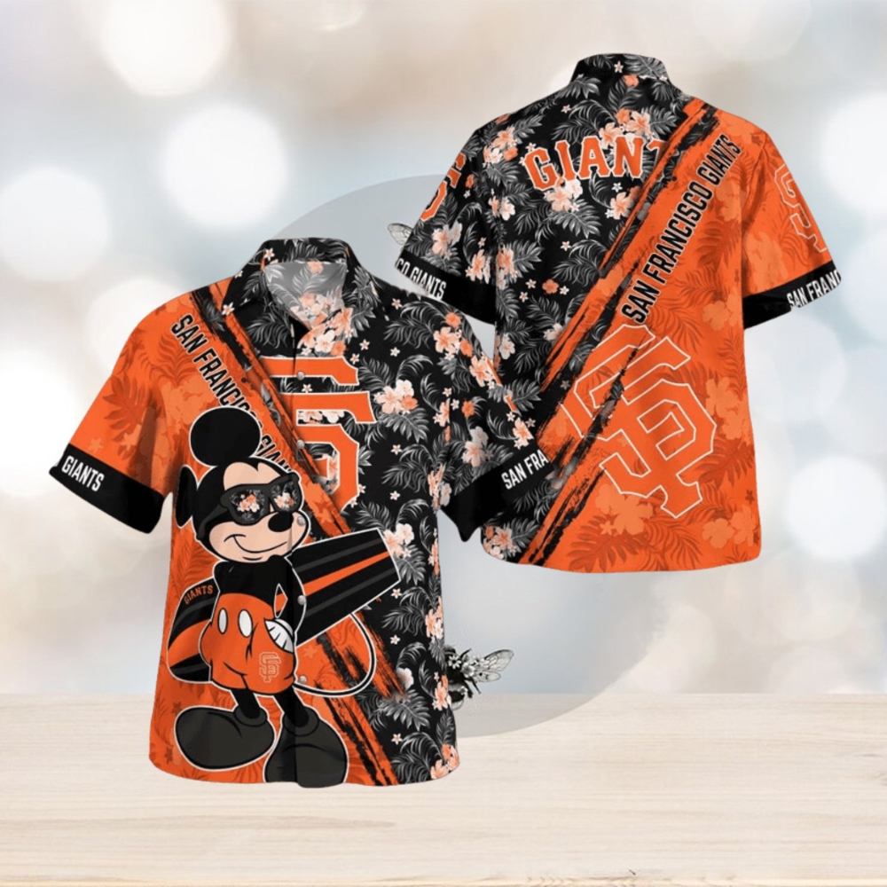 San Francisco Giants Mickey Mouse Floral Short Sleeve Hawaii Shirt San Francisco Giants Mickey Mouse Floral Short Sleeve Hawaii Shirt