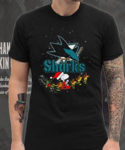 San Jose Sharks NHL Santa Snoopy and Woodstock Christmas T Shirt