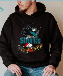 San Jose Sharks NHL Santa Snoopy and Woodstock Christmas T Shirt, hoodie, sweater, long sleeve and tank top San Jose Sharks NHL Santa Snoopy and Woodstock Christmas T Shirt