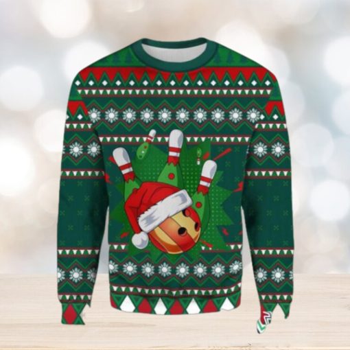 Santa Bowling Ugly Christmas Sweater