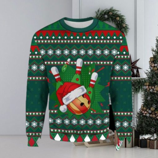 Santa Bowling Ugly Christmas Sweater