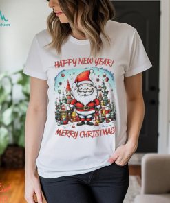 Santa Claus Happy New Year Merry Christmas 2024 Disney castle tree shirt
