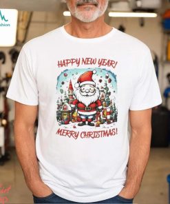 Santa Claus Happy New Year Merry Christmas 2024 Disney castle tree shirt