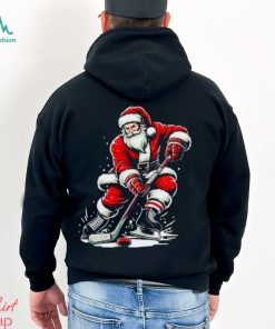 Santa Claus playing ice hockey sport Christmas shirt