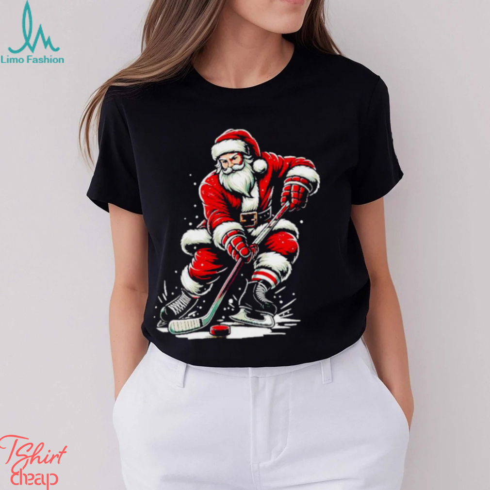 Santa Claus playing ice hockey sport Christmas shirt Santa Claus playing ice hockey sport Christmas shirt