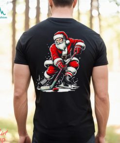 Santa Claus playing ice hockey sport Christmas shirt