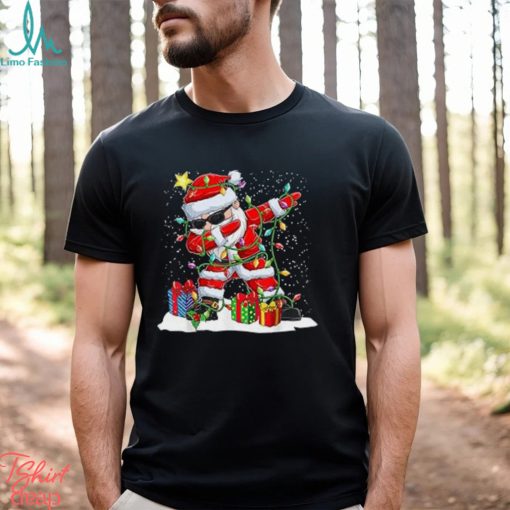 Santa Dabbing Christmas T shirt Tree Light Xmas Claus Gifts T Shirt