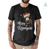 Santa Donkey and light Christmas Merry Kissmyass 2023 Christmas Shirt