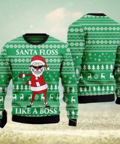 Santa Floss Like A Boss Ugly Christmas 3D Sweater