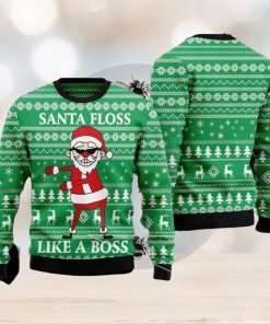 Santa Floss Like A Boss Ugly Christmas 3D Sweater