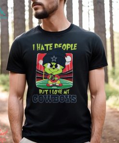 Santa Grinch Chibi I Hate People But I Love My Dallas Cowboys t shirt