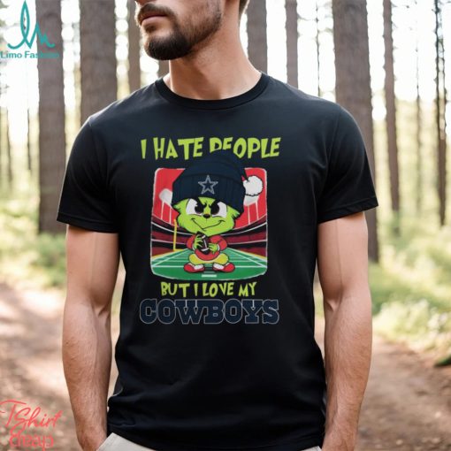 Santa Grinch Chibi I Hate People But I Love My Dallas Cowboys t shirt