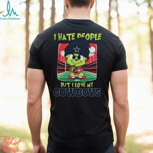 Santa Grinch Chibi I Hate People But I Love My Dallas Cowboys t shirt