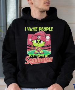 Santa Grinch Chibi I Hate People But I Love My Florida State Seminoles Christmas T Shirt