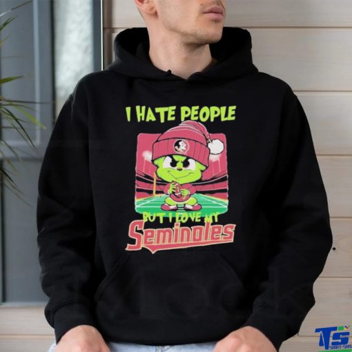 Santa Grinch Chibi I Hate People But I Love My Florida State Seminoles Christmas T Shirt