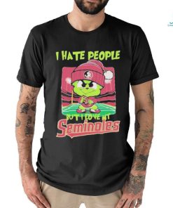 Santa Grinch Chibi I Hate People But I Love My Florida State Seminoles Christmas T Shirt