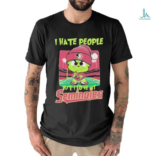 Santa Grinch Chibi I Hate People But I Love My Florida State Seminoles Christmas T Shirt