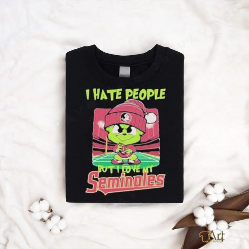 Santa Grinch Chibi I Hate People But I Love My Florida State Seminoles Christmas T Shirt