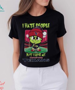 Santa Grinch Chibi I Hate People But I Love My Houston Texans Christmas Shirt