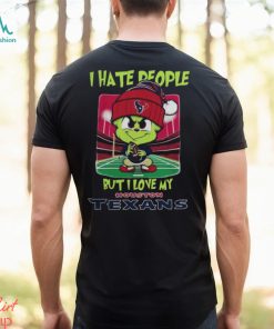 Santa Grinch Chibi I Hate People But I Love My Houston Texans Christmas Shirt