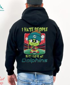 Santa Grinch Chibi I Hate People But I Love My Miami Dolphins t shirt