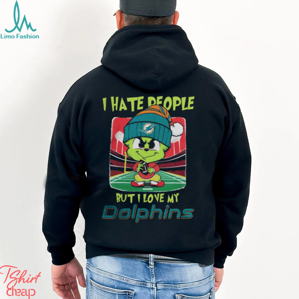 Santa Grinch Chibi I Hate People But I Love My Miami Dolphins t shirt Santa Grinch Chibi I Hate People But I Love My Miami Dolphins t shirt