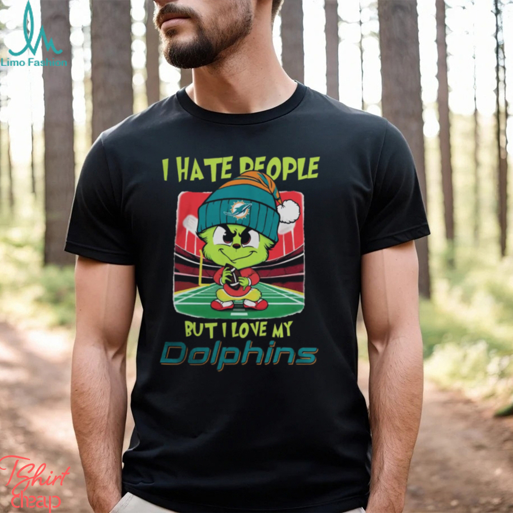 Santa Grinch Chibi I Hate People But I Love My Miami Dolphins t shirt Santa Grinch Chibi I Hate People But I Love My Miami Dolphins t shirt