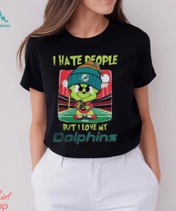 Santa Grinch Chibi I Hate People But I Love My Miami Dolphins t shirt