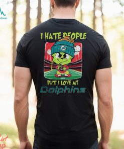 Santa Grinch Chibi I Hate People But I Love My Miami Dolphins t shirt