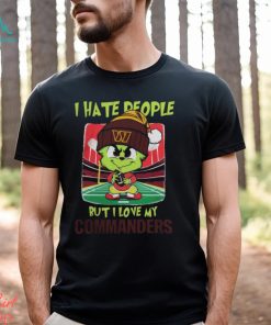 Santa Grinch Chibi I Hate People But I Love My Washington Commanders t shirt
