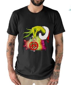 Santa Grinch Hand Holding Hippie Christmas Shirt